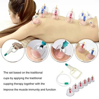 

24Pcs Chinese Health Care Medical Vacuum Body Cupping Set Massage Cans Cup Biomagnetic Massage Therapy Body Relaxation Kit new
