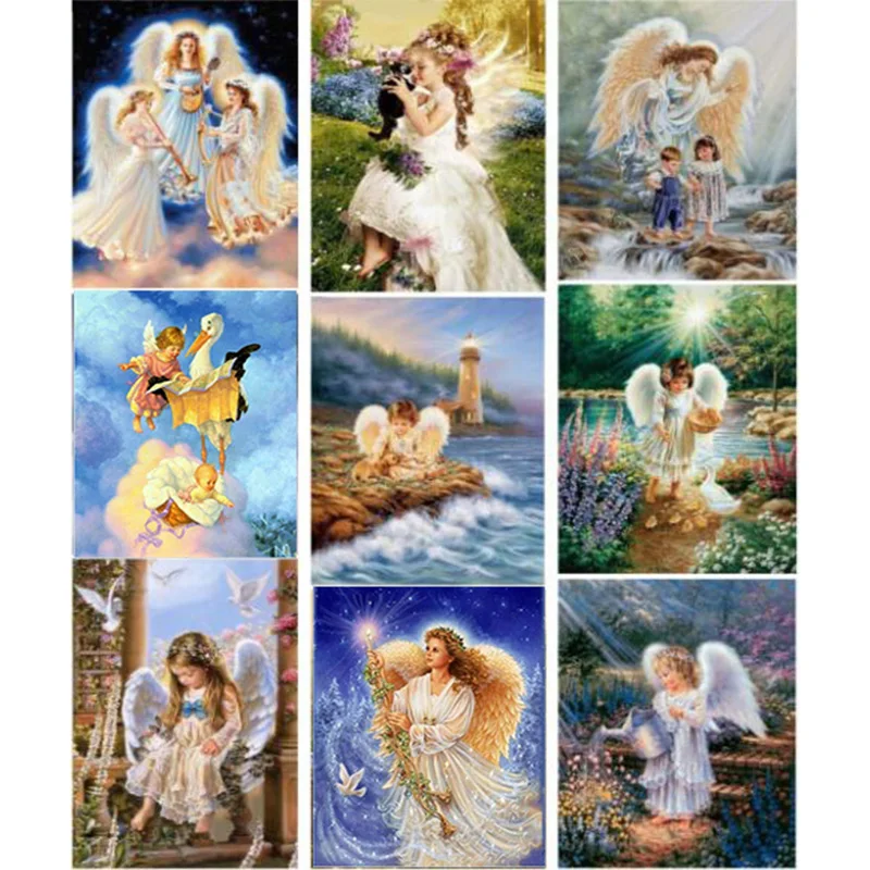 

5D DIY diamond painting angel figure cross stitch diamond square mosaic pattern home wall decoration wall gift craft F830
