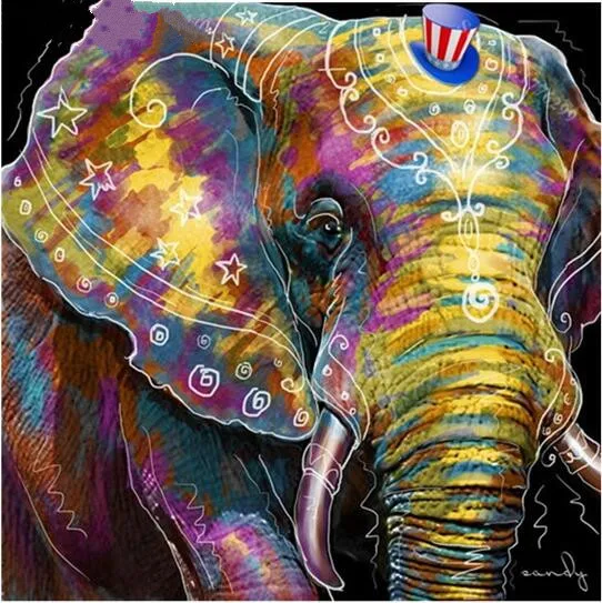 

5D Diy Diamond Painting Elephant 50x50 Embroidery Diamond Painting Cross Stitch Square Colored Elephant Rhinestone Mosaic KJ235
