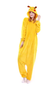 

ZOGAA Jumpsuits for Women 2018 Homewear Cartoon Pikachu One Piece Pijama Hooded Sleepwear Plush Animal Pajamas Women Clothing