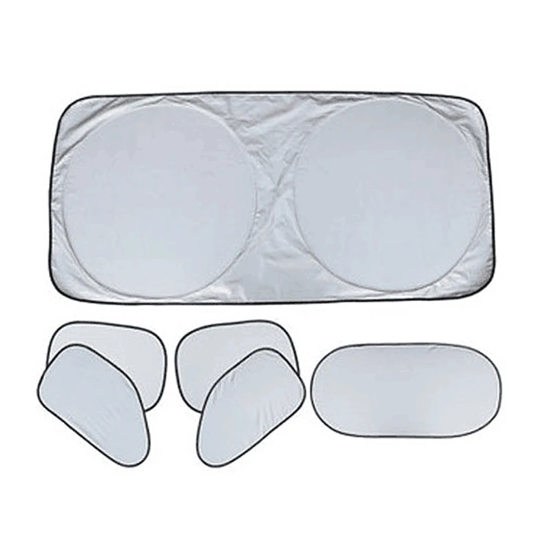 

New Kit of 6 Sunscreen Folding Window Car Sunblock Shade Reflecting Radius Absorbing Ultraviolet Rays UV Protection