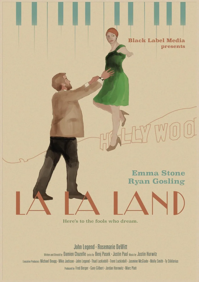 Ретро-плакат LA LAND, кинопостеры, крафт-бумага, принты, наклейки на стену, для бара, кафе, домашнего декора, для домашнего творчества, бренд A2 - Цвет: 10