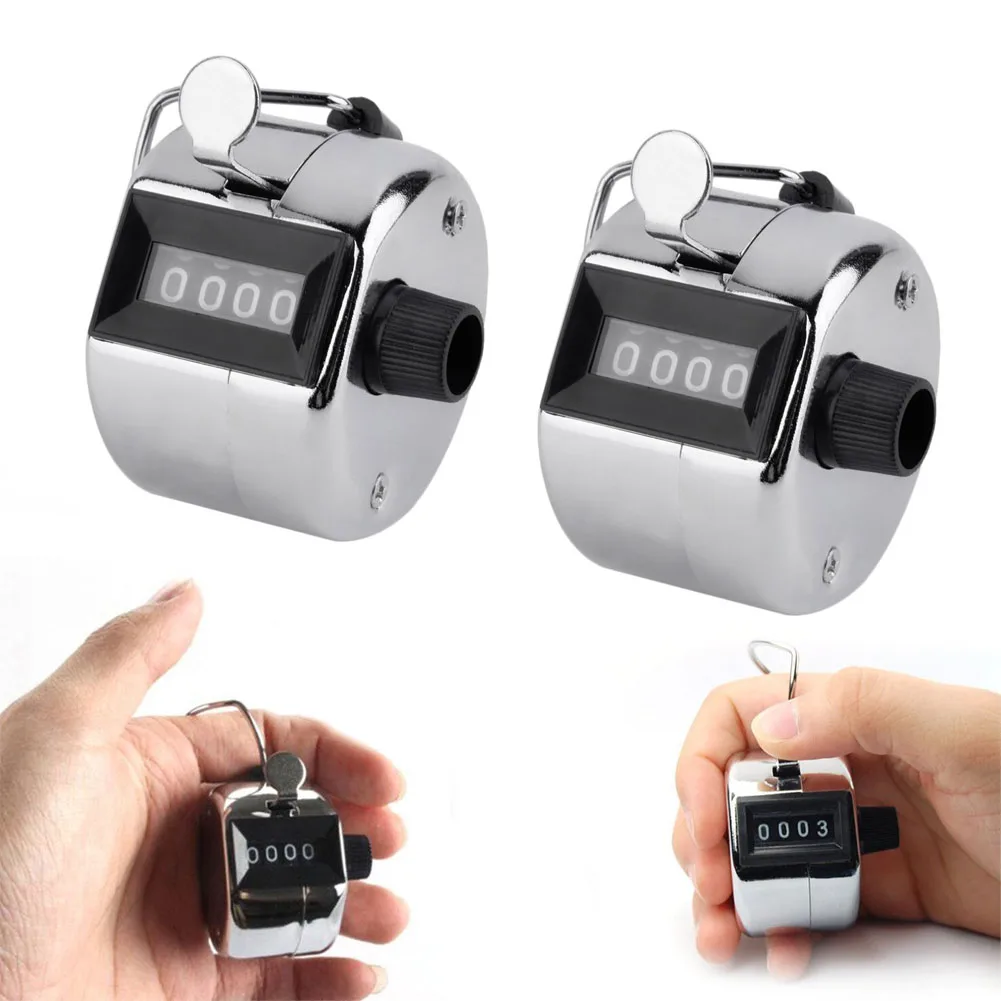 

Hot 2 Pcs/Set Handheld Tally Hand Counter 4 Digit Number Manual Mechanical Clicker PLD