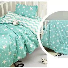 Новое поступление детские постельные принадлежности комплект постельного белья для детей Чистый хлопок детская кроватка комплект мягкое дыхание, одеяло/лист/Подушка, с начинкой
