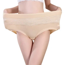 Xxxl высокой талией трусы женщин бесшовные плюс большой размер кружевное белье для женщин хлопок модальные сексуальные трусики женщины 6 Colors 2 шт./лот