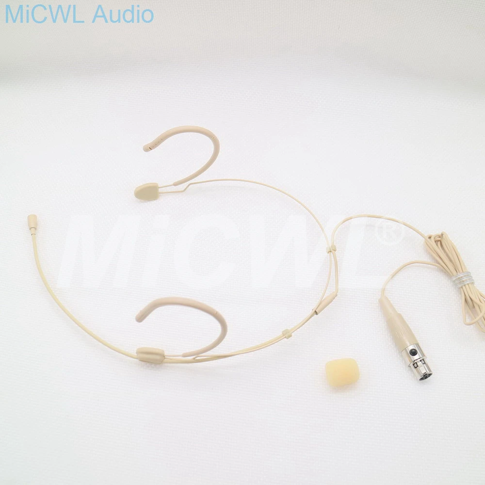 البيج سماعة Mic. متعددة الاتجاهات ميكروفون المكثف Headworn 4 دبوس ل شور اللاسلكية نظام مع Bodypack الارسال