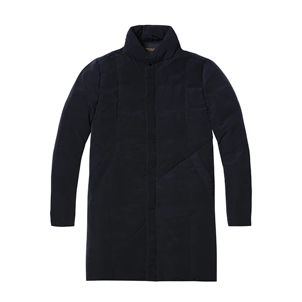 Мужская куртка на сером утином пухе SIMWOOD, пуховик черного цвета,, теплая длинная куртка, зимнее приталенное пальто, 180293 - Цвет: black