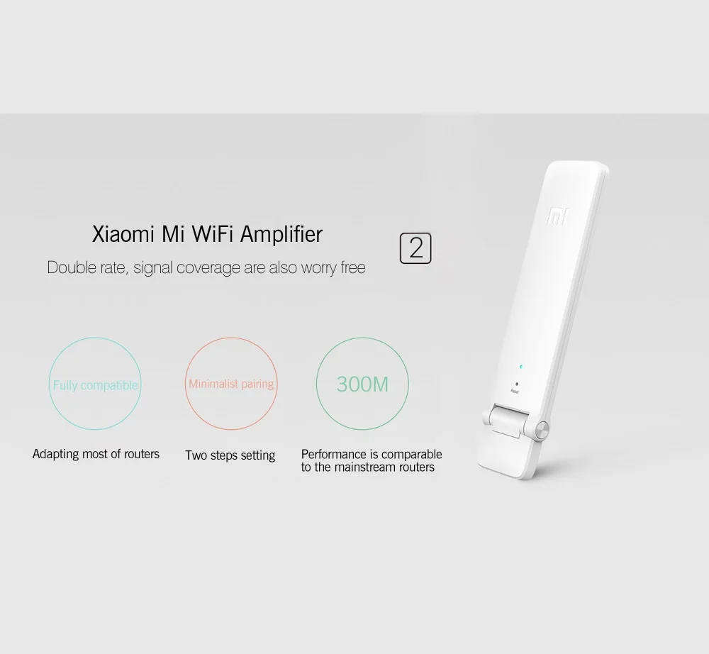 Обновление Новая версия два Xiaomi mi Беспроводной Wi Fi усилитель 2 300 Мбит/с Repeater2 Extender
