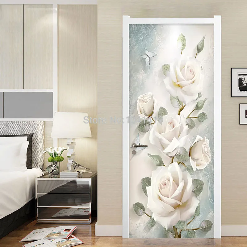 Европейский стиль 3D Цветы Картина маслом фото фрески обои гостиная спальня Свадебный дом дверь наклейка ПВХ обои 3 D