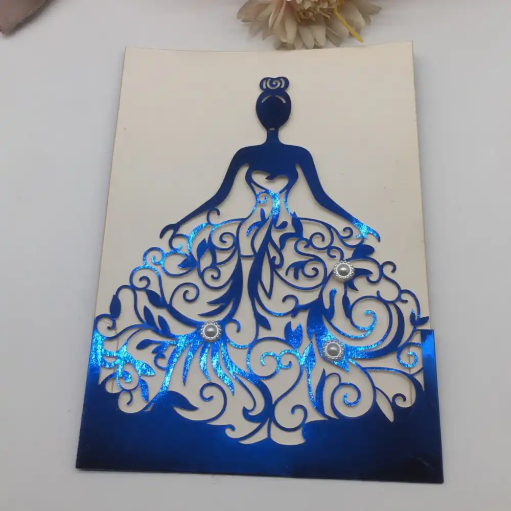 50pcs Lot Pretty Laser Cut Wedding Invitations Card Bridal Wedding Invitations Card