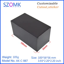 10 шт., 56*56*100 мм маленький алюминиевый корпус для осветительные коробки Электроника szomk Экструдированный алюминий корпус pcb алюминиевая коробка