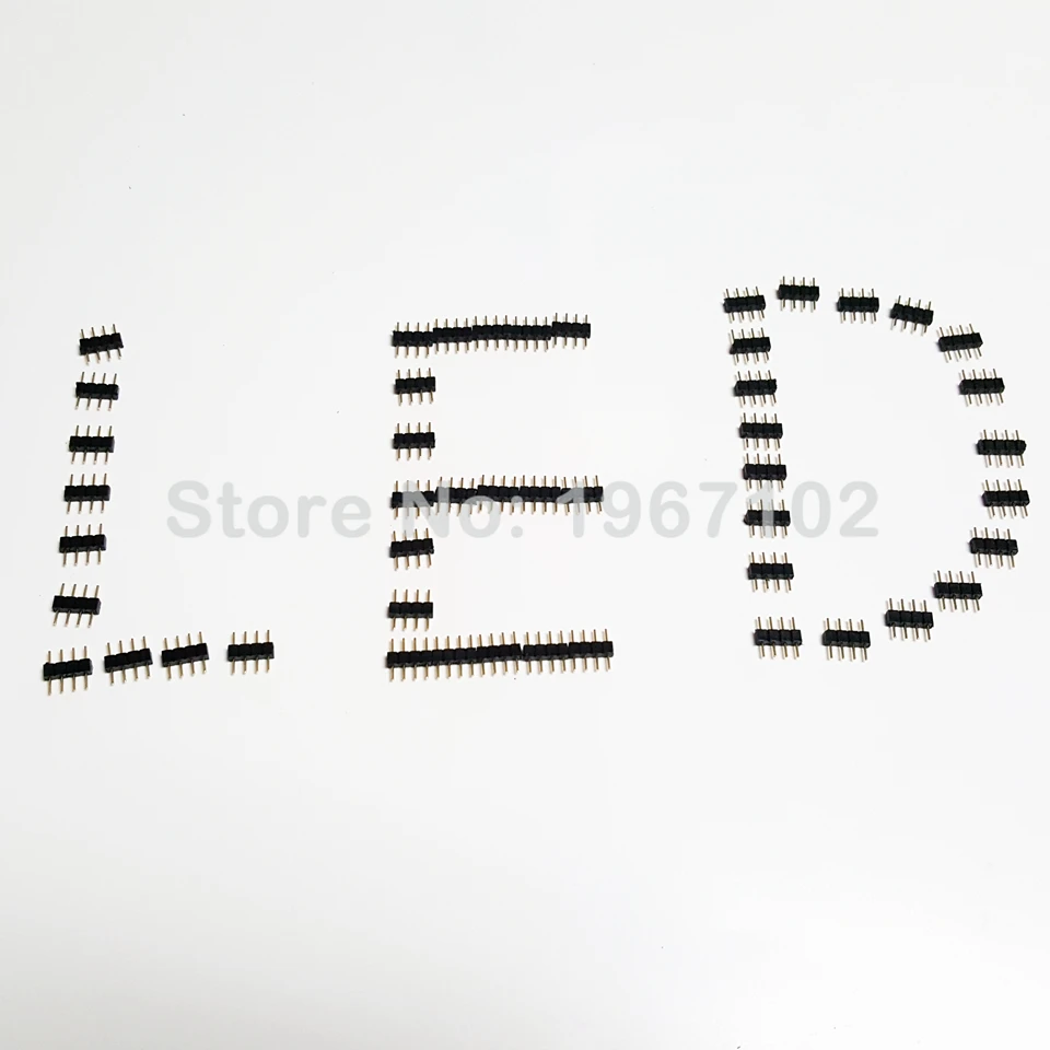 100 шт./лот 4PIN RGB Разъем игла папа Мама Тип двойной для светодиодные ленты 2835 3528 5050