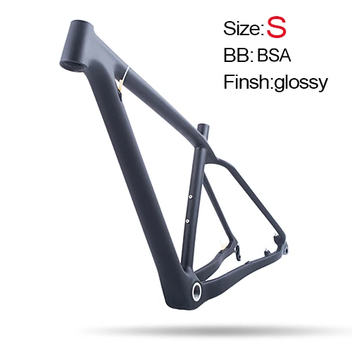 Новая 29 дюймовая углеродная рама для велосипеда 148*12 мм MTB велосипедная рама UD матовая/глянцевая 29er S/M/L велосипедная Рама для горного велосипеда BSA - Цвет: S  Black Glossy