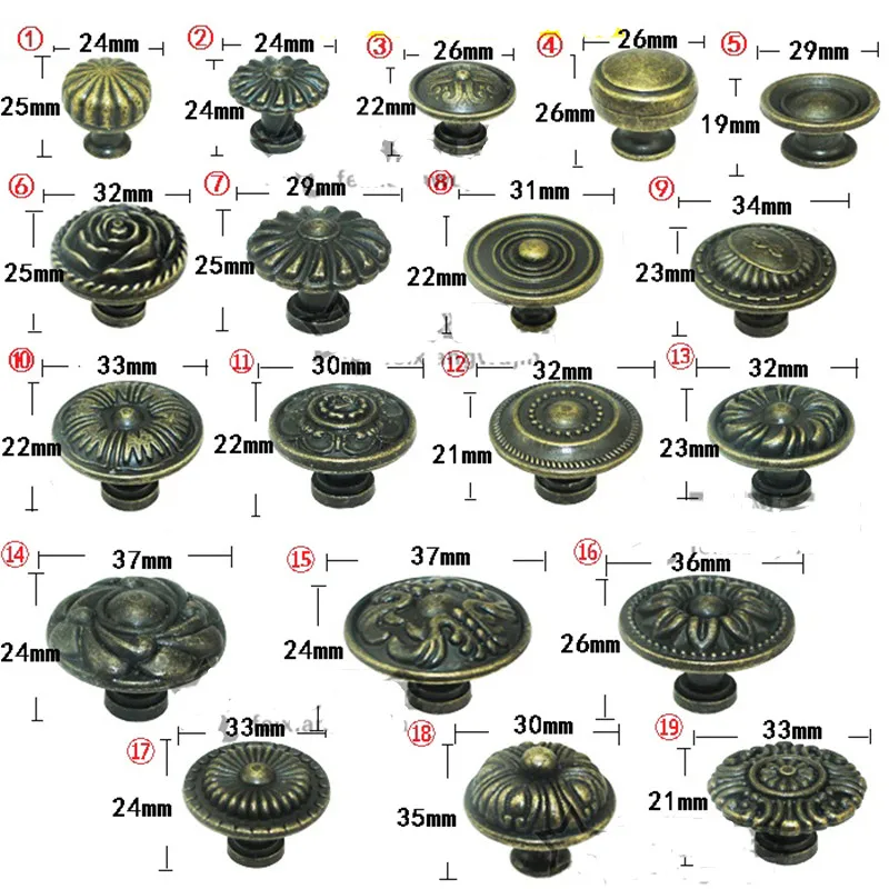 

Retro Vintage Furniture Handle Flower Knobs and Handles Door Handle Cupboard Drawer Kitchen Pull Knob Furniture Hardware,1PC