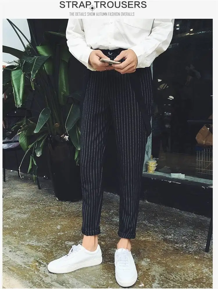 Idopy мужской комбинезон в Корейском стиле, облегающий конический комбинезон, вечерние повседневные деловые брюки с подтяжками, мужские комбинезоны