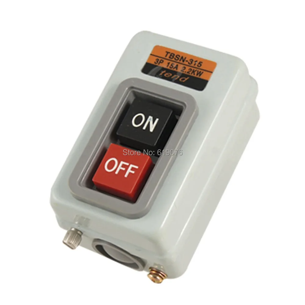 Three Phases Power Control Push Button Switch AC 380V 15A 2.2Kw TBSN