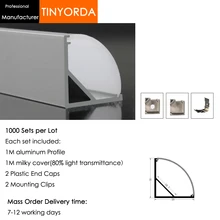 Tinyorda 1000 шт.(длина 1 м) светодиодный профиль Alu светодиодный профиль канала для 19 мм Светодиодные полосы света 1 м светодиодный профиль Alu профильный кабельный канал