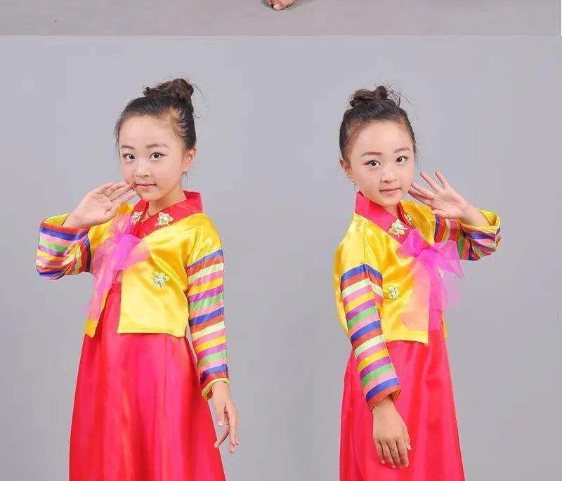 Национальная Фотографическая платье ханбок детская Корейская танцевальная одежда для девочек платье одежда с драгоценными камнями сценическая одежда