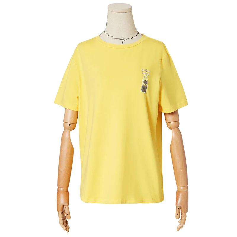 Специальная цена ARTKA летняя Хлопковая женская футболка Милая футболка с принтом кота разноцветная Повседневная Свободная футболка TA12592X