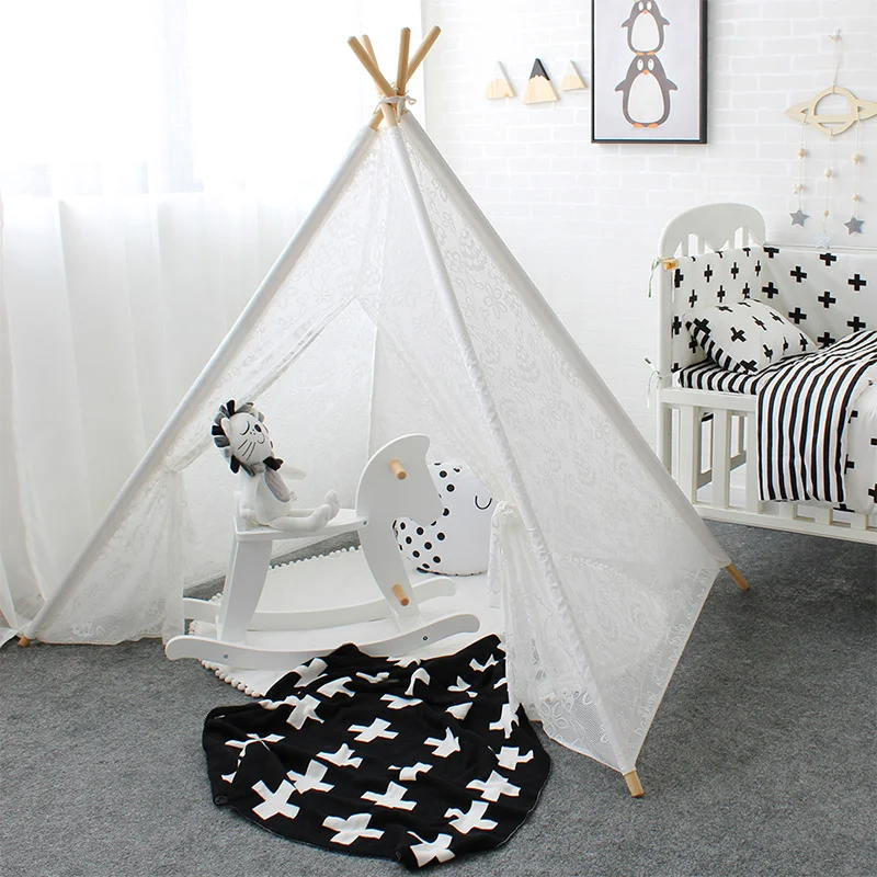 Кружевная игрушечная палатка для детей Tipi House домашняя уличная вигвам детские
