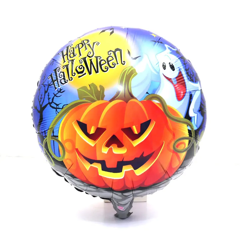 new 5 pcs/lot 18inch Round Shape Happy Halloween Balloon pumpkin ghost Foil Balloons Party