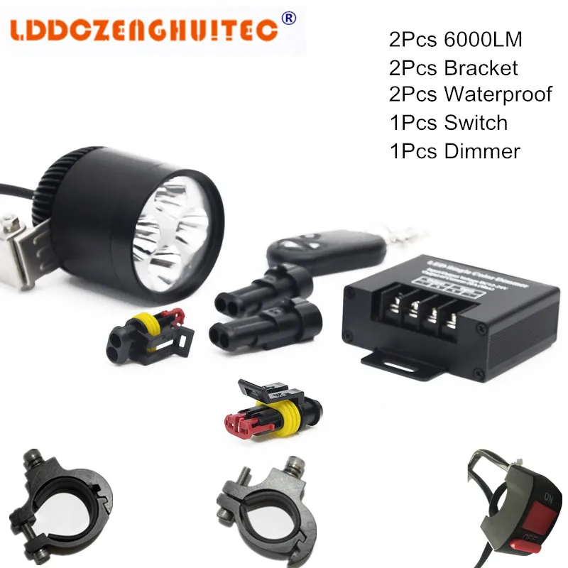 

LDDCZENGHUITEC Motorcycle Headlights Moto Led Driving Spotlights Offroad Car ATV SUV boat Headlamp Fog Spot Head Lights Lamp