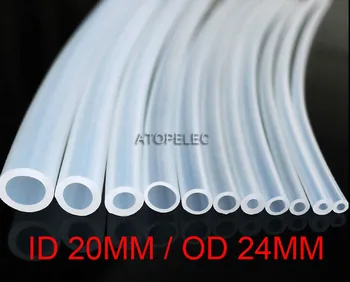 

20*24 Flexible Soft Food Grade Silicone Hose Tube Pipe ID_20mm OD_24mm Transparent Clear 180Deg.C