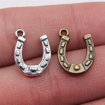 

WYSIWYG 40pcs 15x12mm Horse Shoe Pendants Horseshoe Charm Pendants Antique Silver Color Horseshoe Pendants