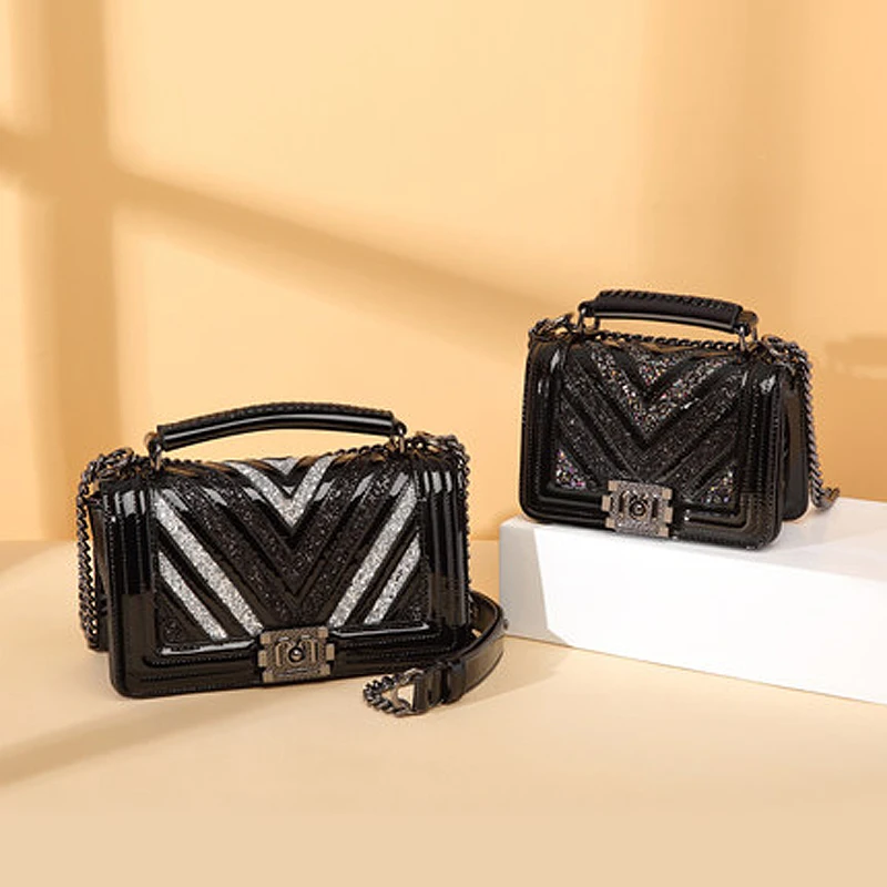 

Women Glitter Sequins Bag Woman Messenger Bag High Quality Luxury Handbags Chain Crossbody Bags Famous Brands Shoulder Bag 2019