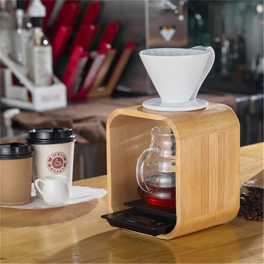Holz Messing Kaffee Filter Tropf-Mehrweg Filter Stehen Halter Tragbare 