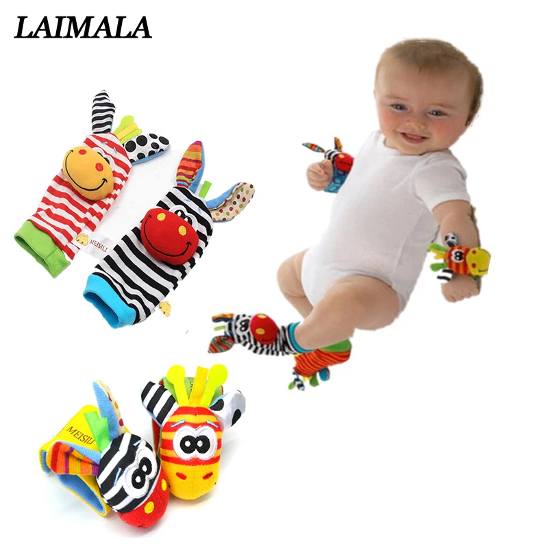 Baby Infant Soft Wrist rattles and Sock rattles Handbells Hand Foot