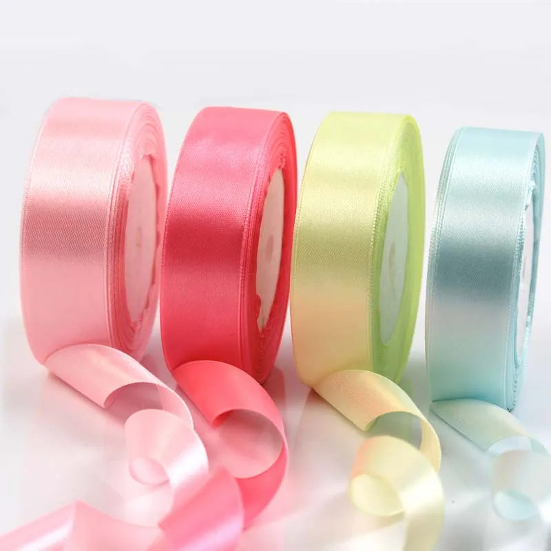 Grosgrain Satin Ribbon for Wedding Christmas Party Decorations DIY Bow Craft Ribbons Card Gifts Wrapping Supplies 25Yards/Roll