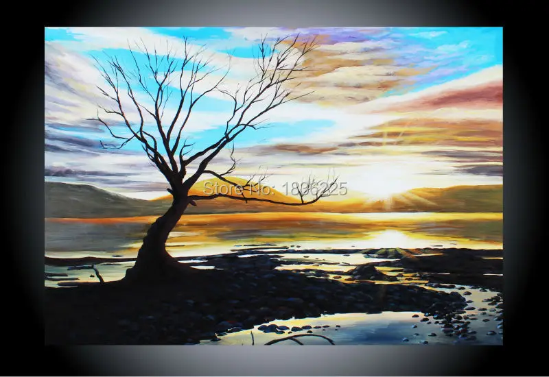 

wall sticker canvas painting landscape sunset tree oil painting on canvas abstract oil painting wall pictures for living room