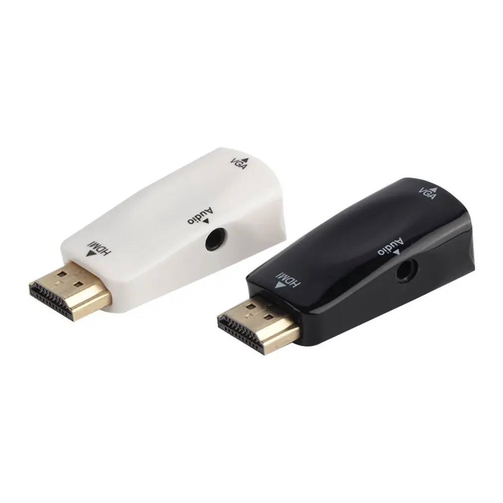 HDMI мужчин и женщин VGA конвертер коробка адаптер с аудио кабель для ПК HDTV с 3,5 мм AV аудио кабель для ПК Черный дропшиппинг