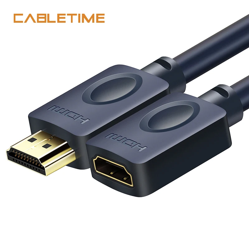 Cabletime HDMI Extension cable 4k 2.0 60Hz 3D UHD Pro HDMI Male To Female Extender CL3Triple Shielding for HDTV PC Monitors N114 Cabletime HDMI Extension cable 4k 2.0 60Hz 3D UHD Pro HDMI Male To Female Extender CL3Triple Shielding for HDTV PC Monitors N114