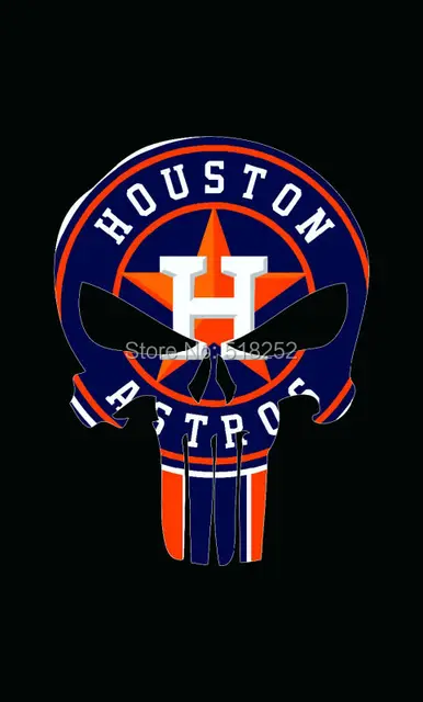 Houston Astros Skull Flag 3x5 Ft 150x90cm Mlb Banner 100d
