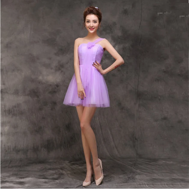Principessa abiti lilla breve luce viola abiti corti una spalla per le  damigelle d'onore vestito convenzionale 2017 abito di sfera  S3537|bridesmaid dresses one shoulder|dresses for bridesmaidslilac lights -  AliExpress