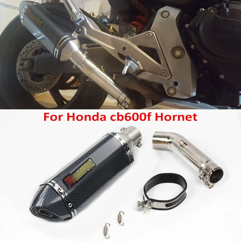 CB600F Hornet скольжения на выхлопной наконечник глушитель Средний звено Соединительная труба трубка для Honda CB600F Hornet 600