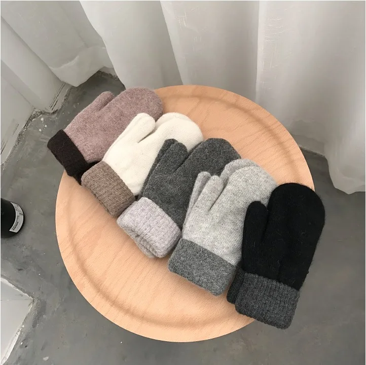Laura's Store//High quality new arrival women's cashmere mittens,winter warm mittens,patchwork mittens,free shipping
