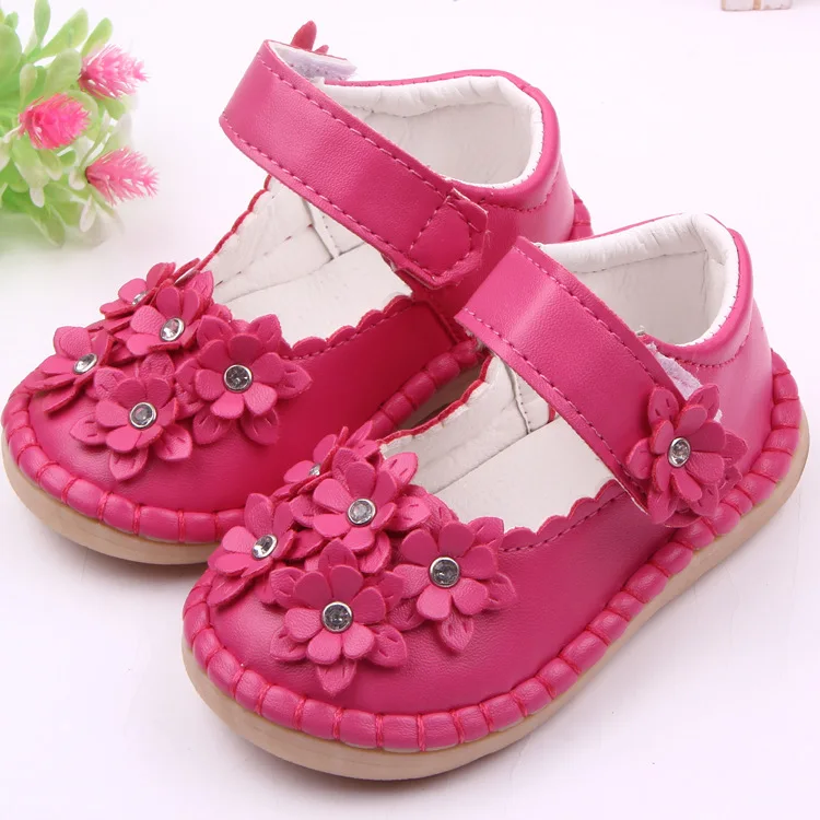 Стелька 12,5-14,5 см; модная детская обувь для девочек; обувь ручной работы с цветами для девочек; детская обувь из искусственной кожи - Цвет: rose