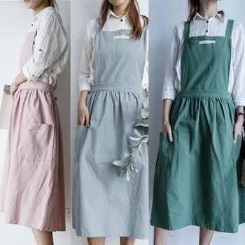 

Faroot Cooking Sleeveless Apron with Pocket Cotton Blend Unisex Kitchen Restaurant Black Grey Adjustable Work Kitchen Cooking