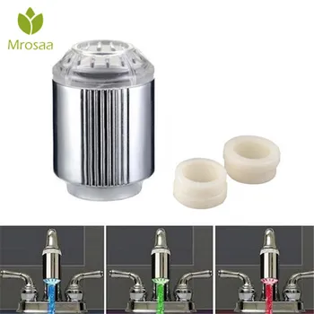 

LED Light Water Faucet Glow LED Temperature Sensor Tap Head For Shower Bath Temperature Control 3 Colors Changing Basin Faucets