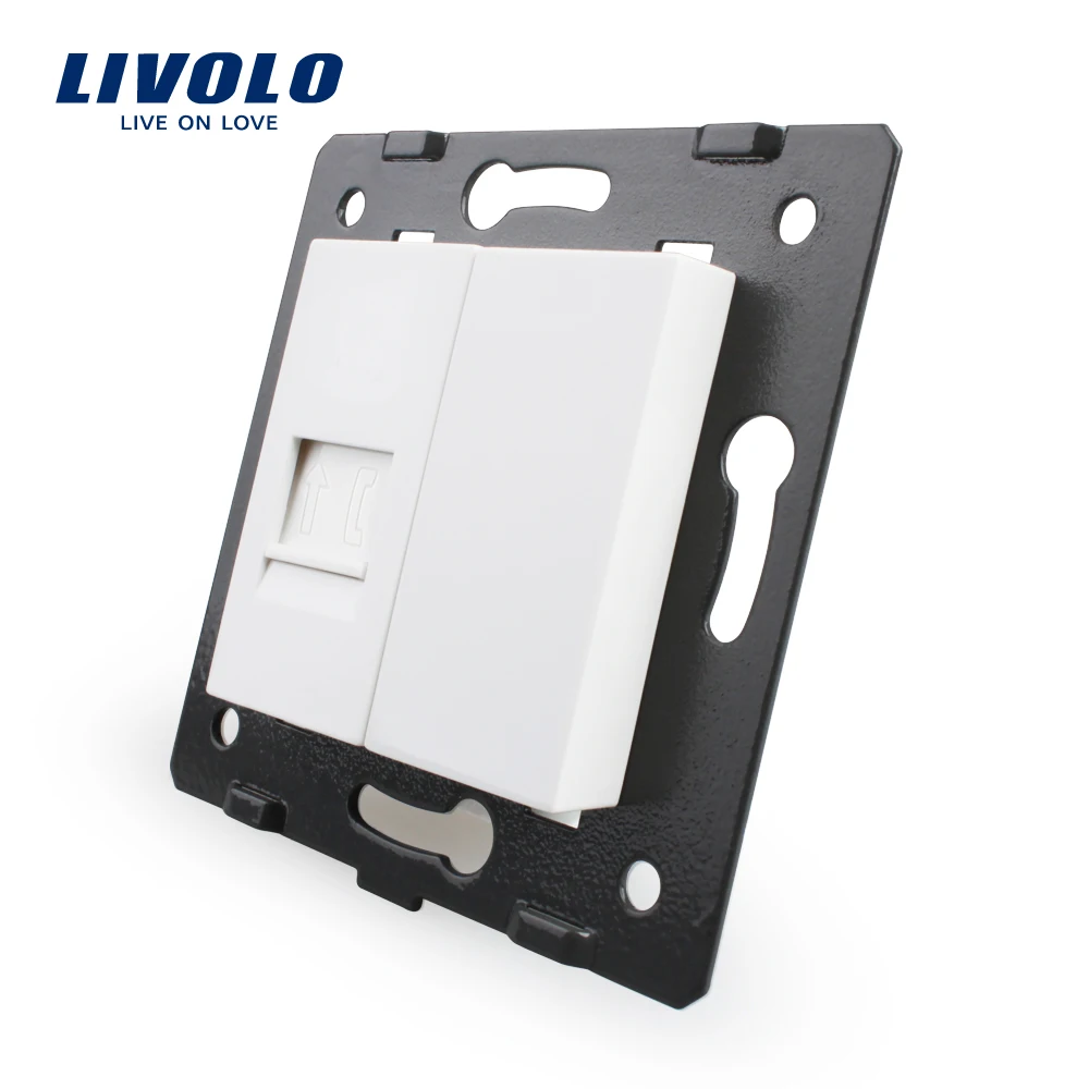 Livolo Белые пластиковые материалы, стандарт ЕС, функциональный ключ для телефонной розетки, VL-C7-1T-11