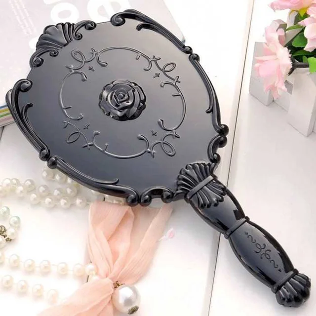 Big Size Vintage Rose Cosmetic Mirror Plastic Makeup Mirror Cute Girl
