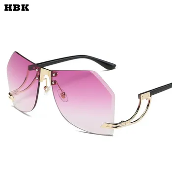 

2020 New Sunglasses Women Men Oversized Square Glasses UV400 Gradient Vintage Brand Designer Eyeglasses Frames Rimless Glass