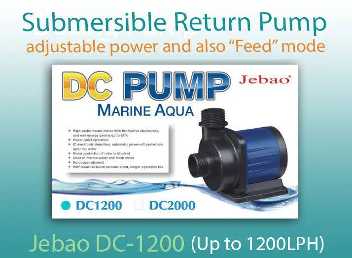 

Jebao DC-1200 return pump with conrtoller and adjustable power (Up to 1200 LPH)