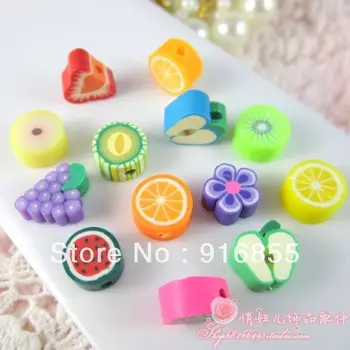 

For Sale!100Pcs 10mm Mixed Colors 3D Polymer Clay Beads With Holes Flower Design For DIY Jewelry Making