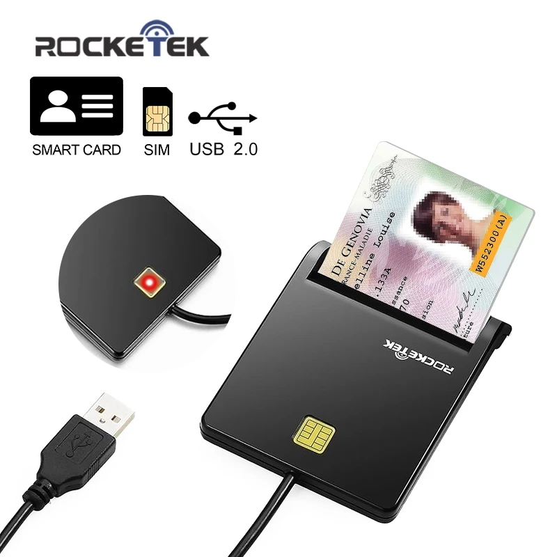 Rocketek USB 2,0 считыватель смарт-карт cac, ID, банковская карта, разъем для sim-карты cloner cardreader адаптер Аксессуары для ПК компьютера ноутбука