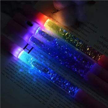 

1PC Glitter Cute Pen Liquid Color Kawaii Pen Magic Light Gel Pens Crystal Pen Office Writing Cute Stationery Gift