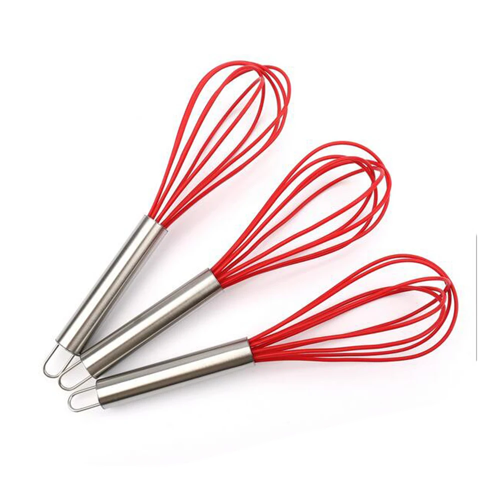 

5X Stainless Steel+Silicone Egg Beaters Kitchen Hand Egg Stirring Mixer Cooking Foamer Wisk Cook Blender Manual Egg Beater Tools